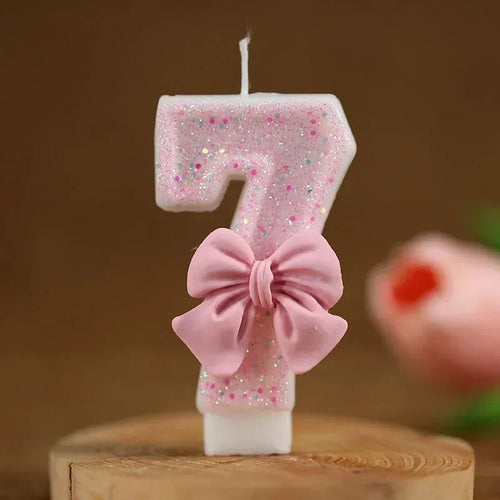 New Number Cake Candle Pink Glitter Birthday Candle 1 2 3 4 5 6 7 8 9