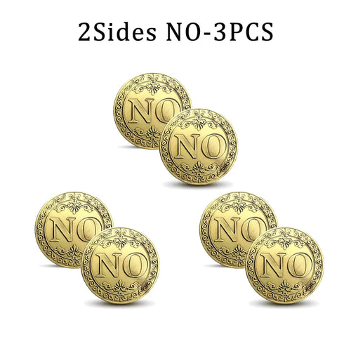 YES NO Decision Coins Magic Coin Collections Good Luck Vintage Antique