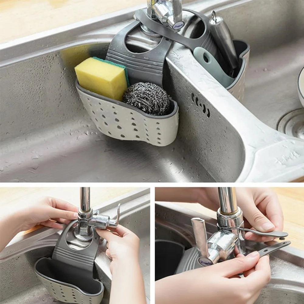 Kitchen Sink Drain Rack Strainer Storage Organizer for Sponges and