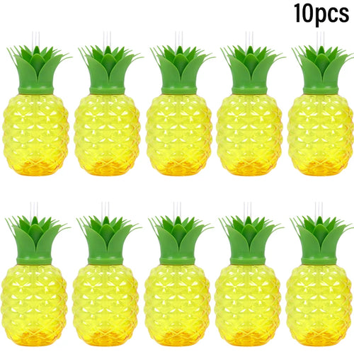 6/10pcs Hawaiian Summer Pineapple Coconut Drinking Cups Strawberry