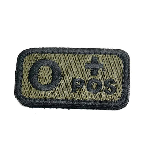 2.5*5CM,A B AB O POS-NEG Blood Type Badges Fabric Applique Embroidery