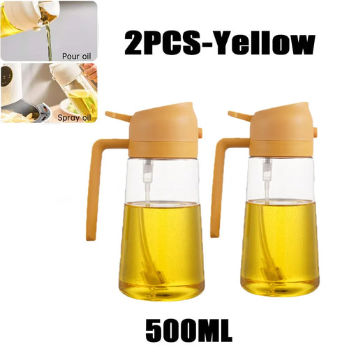 New 470ml Oil Spray Pot 2-in-1 Plastic Household Kitchen Oil Bottle