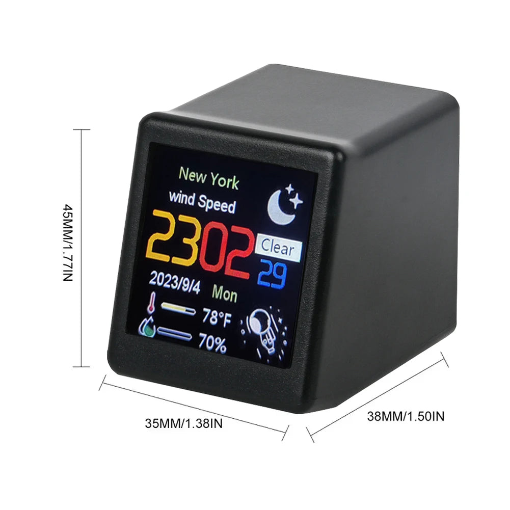 MINI Size Smart WIFI Weather Station Clock for Game Room Decoration.