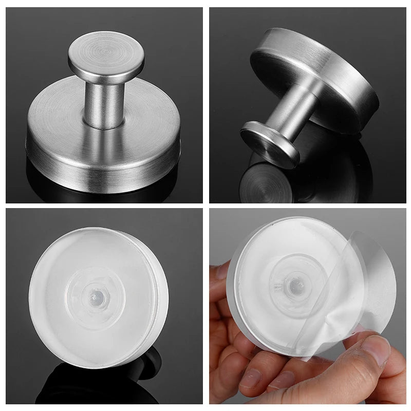 Reusable Stainless Steel Suction Cup Hook Waterproof Wall Mount Hooks