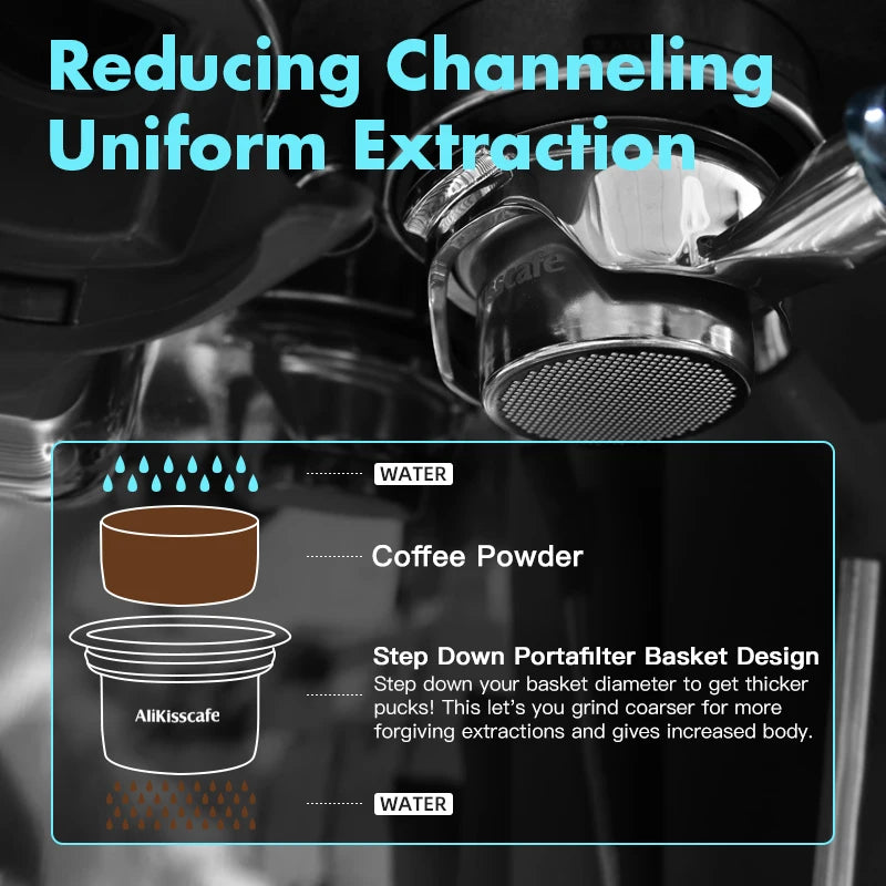 AliKisscafe 58mm to 49mm Step Down Portafilter Basket Kit Coffee
