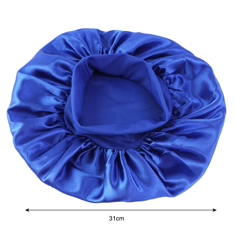 New Satin Wide Brim Nightcap Silky Bonnet Hair Wrap for Sleeping Sleep