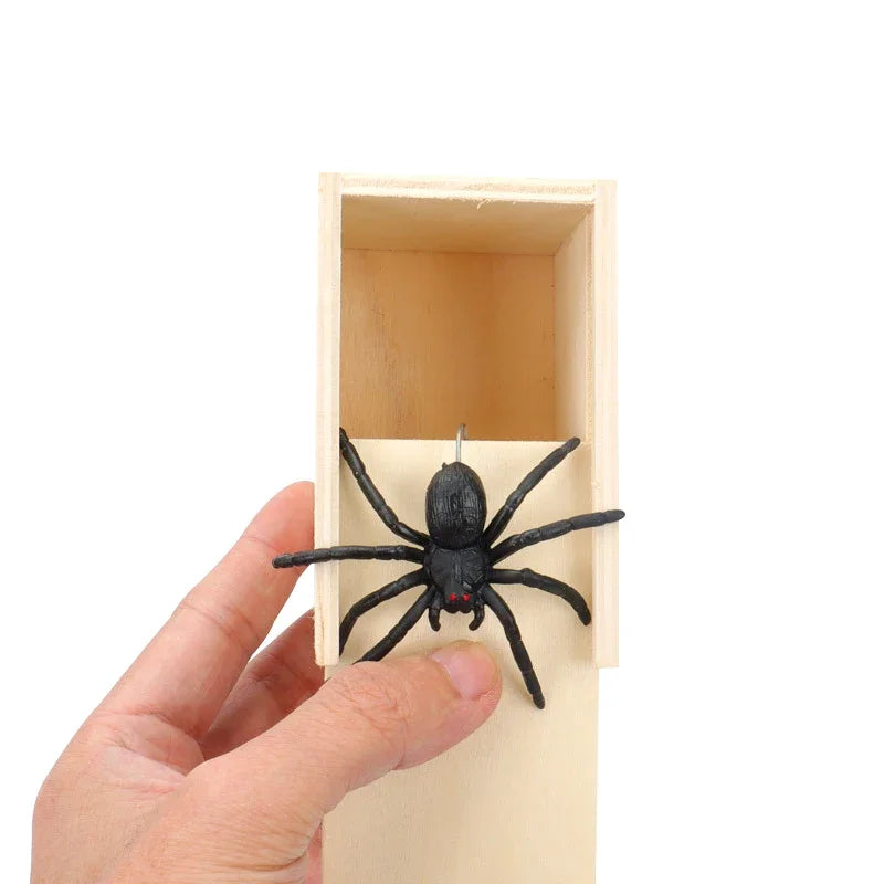 Trick Spider Funny Scare Box Wooden Hidden Box Quality Prank Wooden
