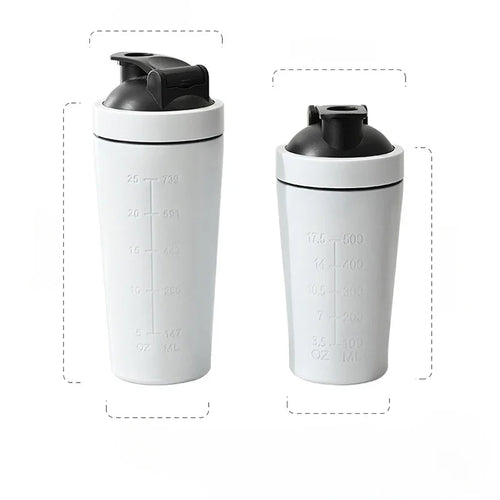 500ML/750ML Stainless Steel Protein Powder Shaker Bottle with Steel
