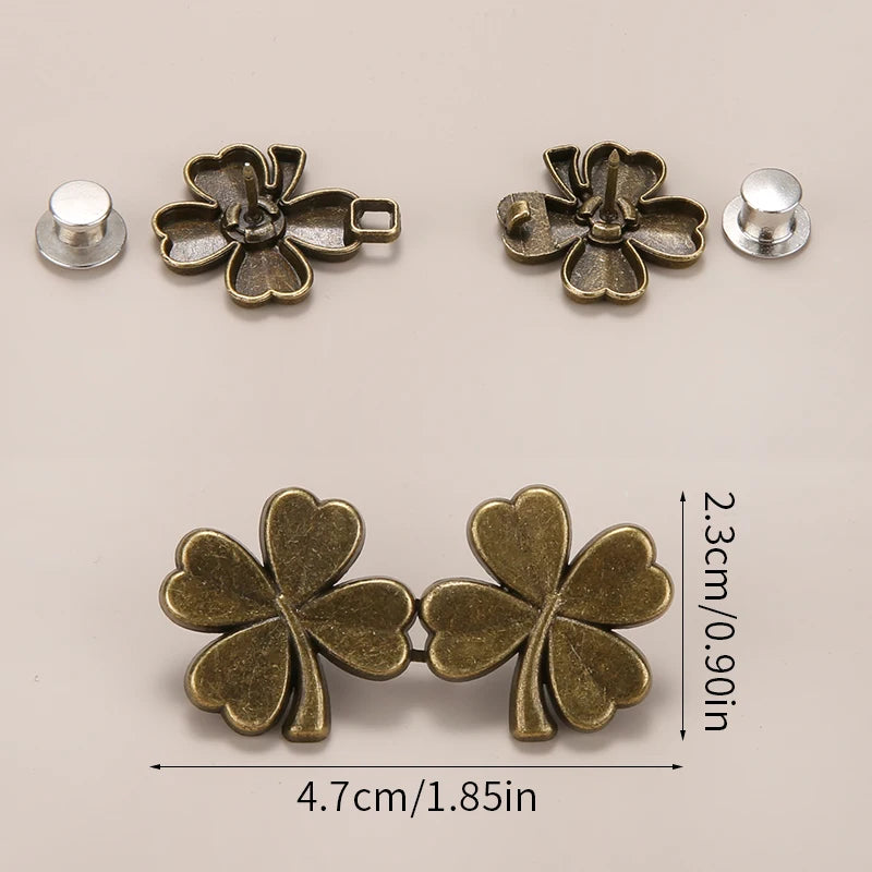 1/2 Pair Jeans Button Adjustable Clips for Pant Skirts Waist Tightener