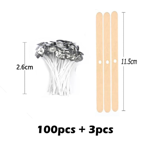 Multiple Sizes Waxed Cotton Thread Candle Wick 100pcs/set Smokeless