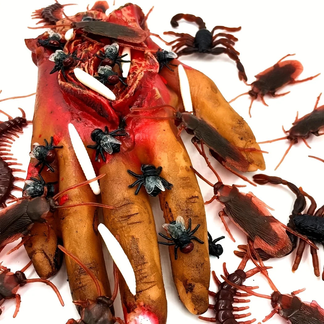 50pcs Realistic Bugs Funny Toy Fake Cockroach Novelty Insects