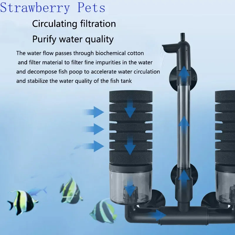 New Aquarium Filter for Aquarium Fish Tank Air Pump Skimmer