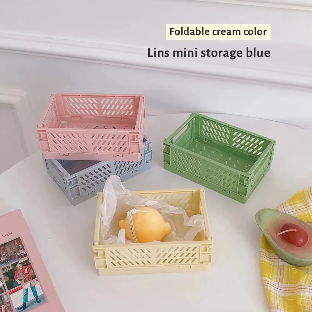 6 Color Organizing Storage Baskets Case Folding Student Desktop Basket