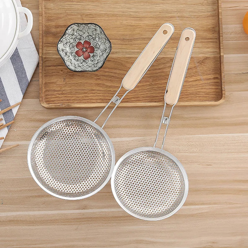 Stainless Steel Fine Mesh Skimmer Spoon for Noodles Spaghetti Colander