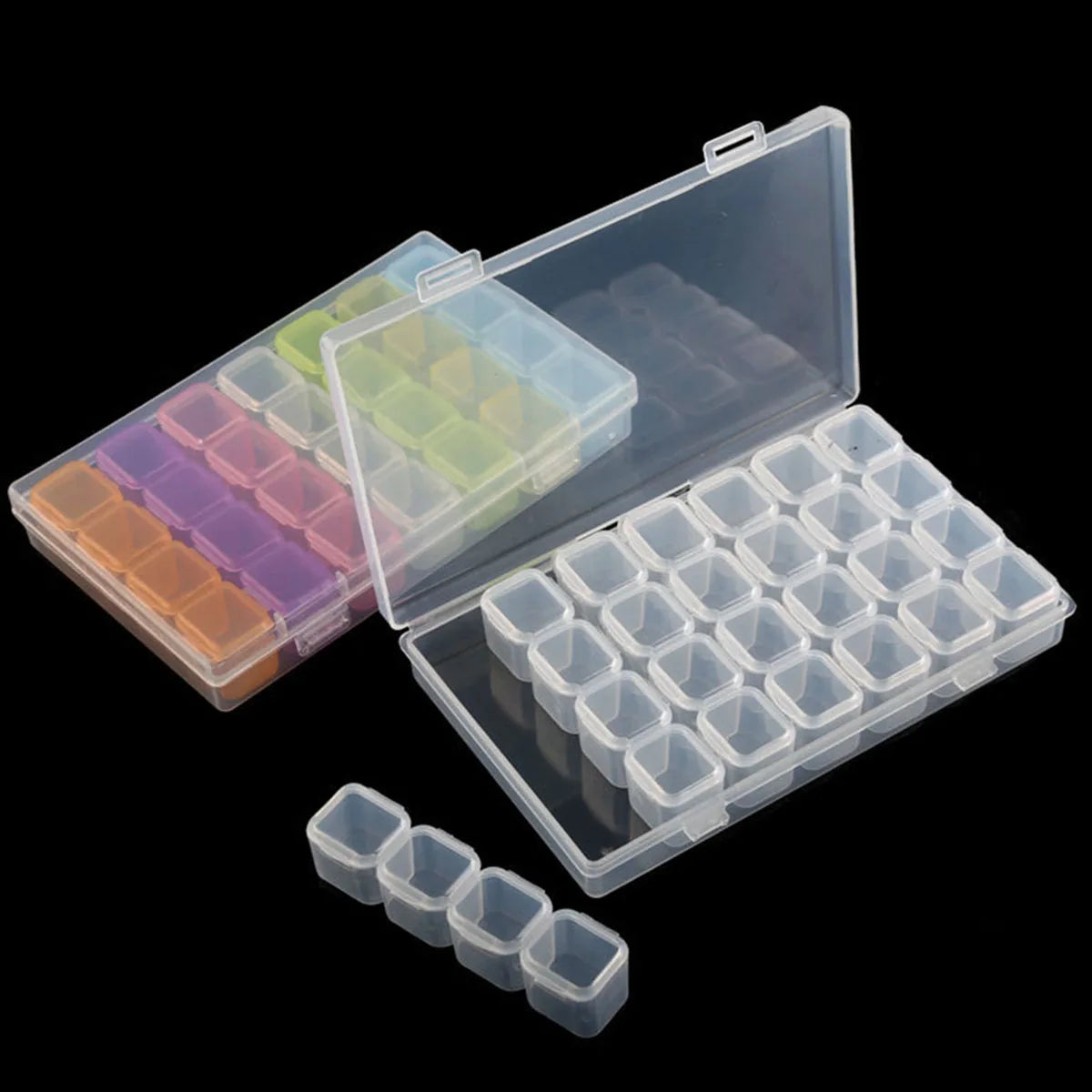1pc 28/32/48/56/64 Slots Plastic Storage Box, DIY Diamond Painting