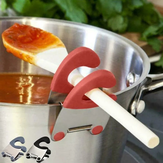 Pot Spoon Holder Pot Clip Holder Anti Scald Silicone Grip for Spoon