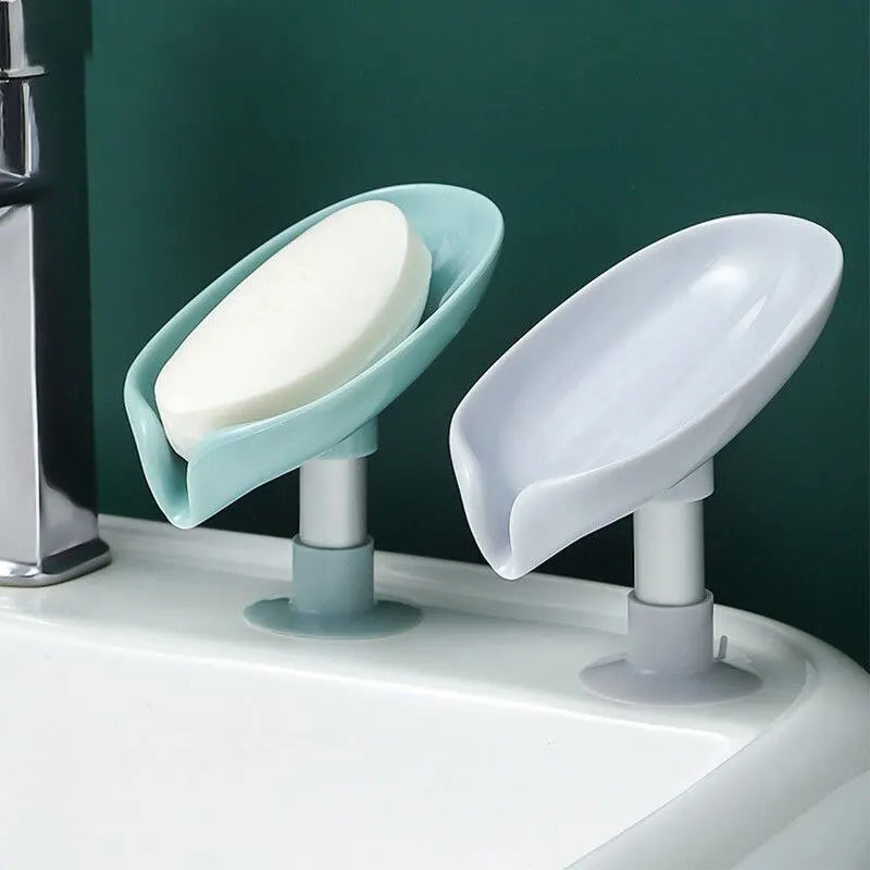 2pcs Soap Box Creative Draining Soap Storage Rack Punch Free Suction