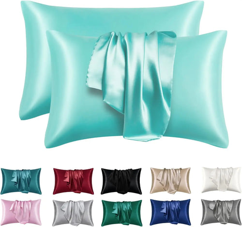2pcs Satin Silk Pillowcase for Hair and Skin, Coral Pillow Cases
