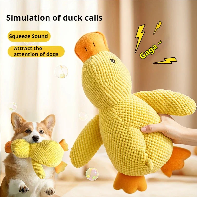Dog toy plush companion sleeping duck bite resistant teeth grinding