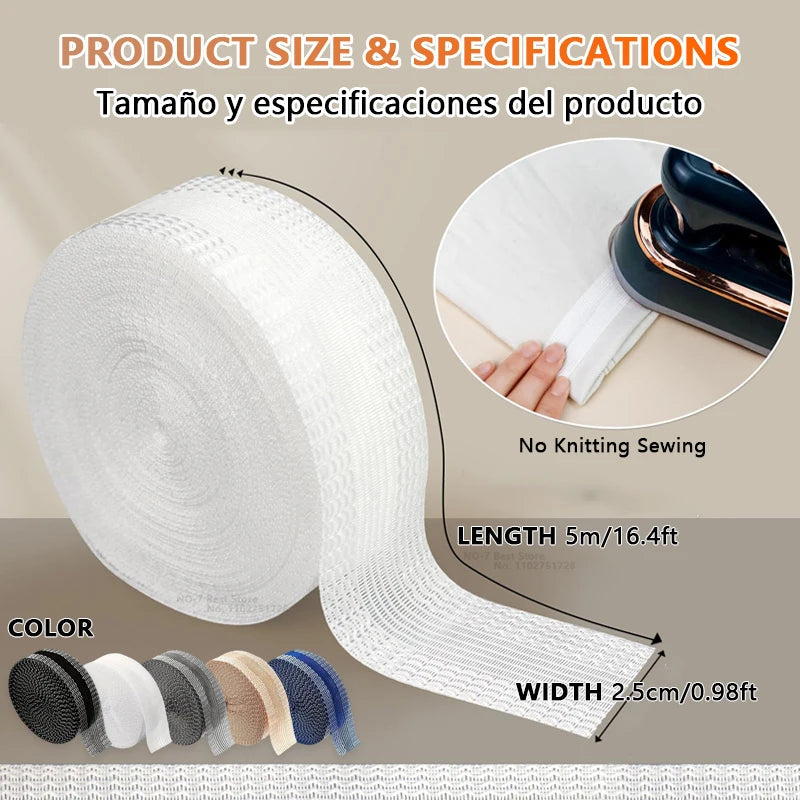 Self Adhesive Pants Hem Tape No Sew Iron on Trouser Edge Hemming Strip