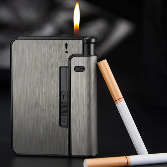 Portable Automatic Cigarette Case Metal Cigarette Holder Box for 10pcs