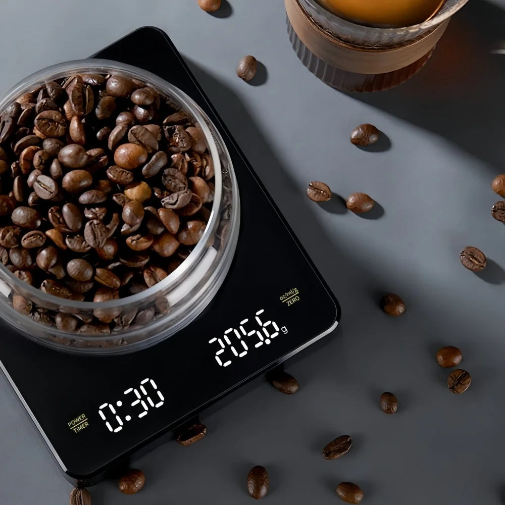 High-precision Electronic Coffee Scale with Waterproof Pad LED Display