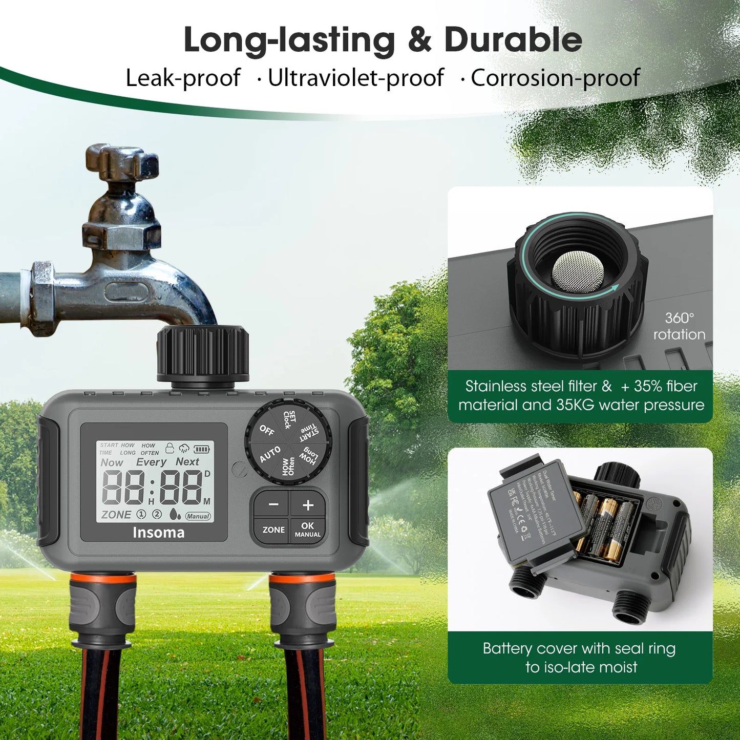Insoma Smart Irrigation Watering System Dual Outlets Automatic Water
