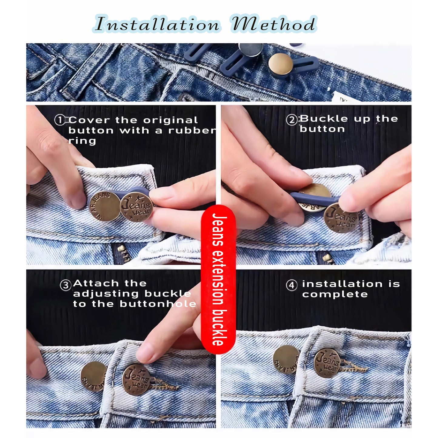5pcs Metal Button Extender Perfect To Any Jeans Pants Free Sewing