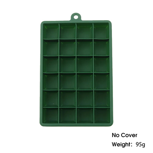 With Lid /No Lid 24-hole Silicone Ice Tray Square Box Auxiliary Food