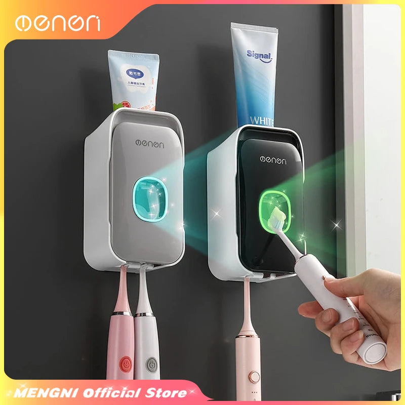MENGNI Automatic Toothpaste Dispenser Wall-Mounted Bathroom Toothpaste