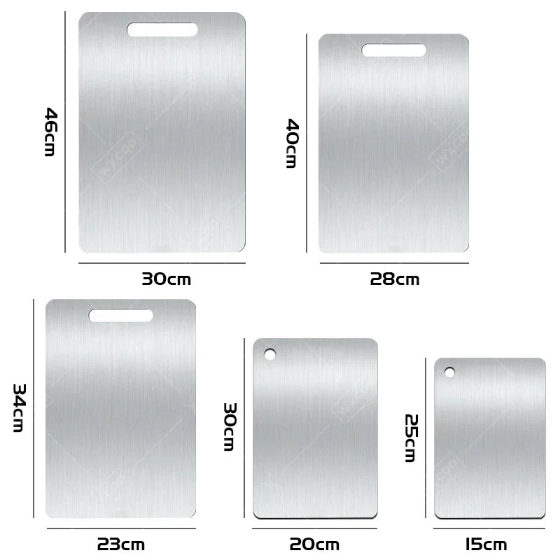 Double Sided 304 Stainless Steel Cutting Board Anti-Slip Chopping