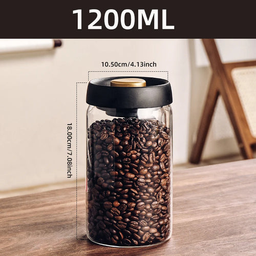 Vacuum Sealed Jar Coffee Bean Storage Bottle Kitchen Food Grain Tea