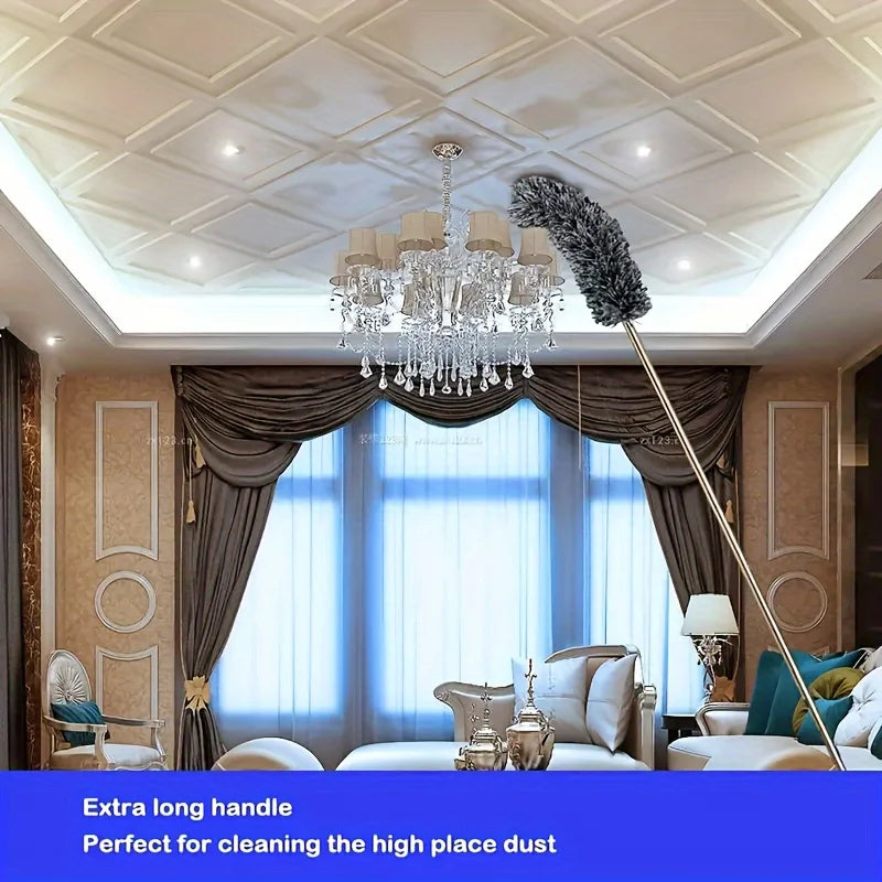 Multifunctional retractable duster with bendable head - reusable and
