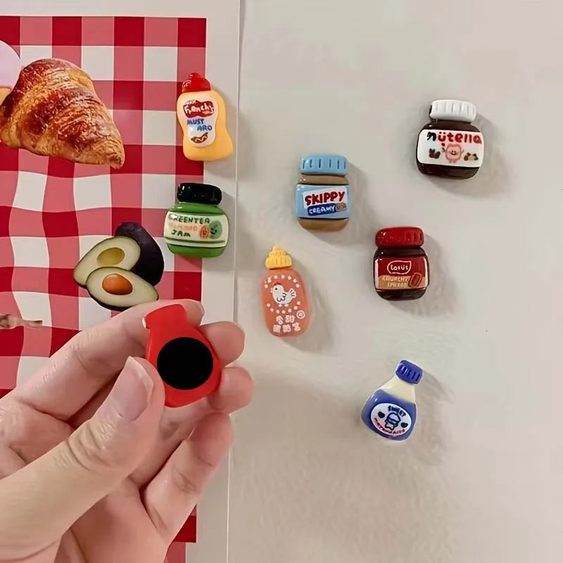 8pcs Refrigerator Magnets, Kawaii Cartoon Food Fridge Magnets, Cute