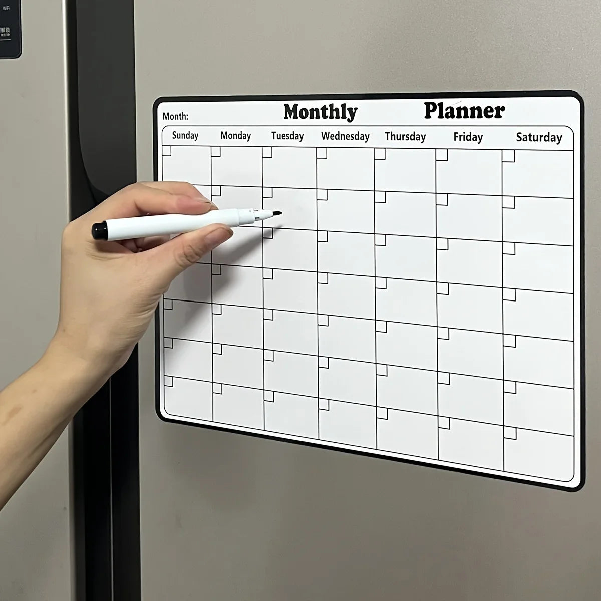 Magnetic Refrigerator Dry Erase Calendar Monthly Planner Whiteboard