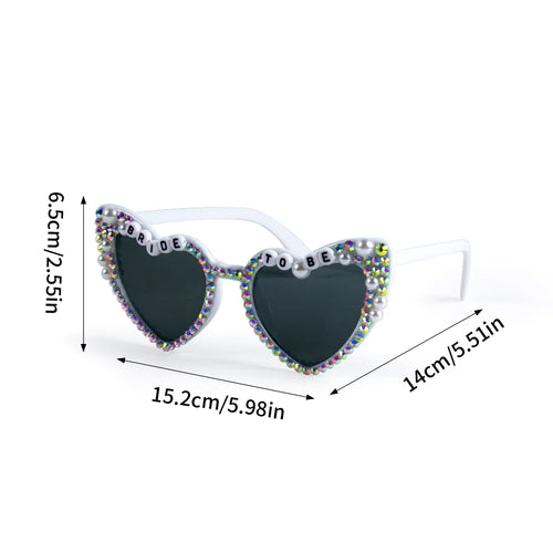 Bachelorette Party Heart Shaped Glasses Black White Pink Avocado Green