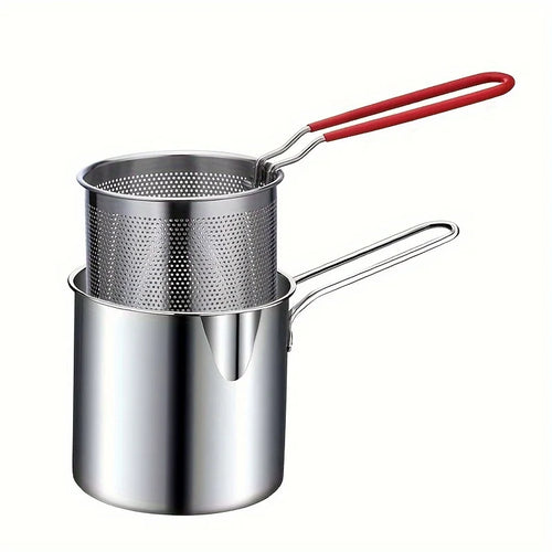Stainless Steel Deep Fryer With Frying Basket Multifunctional Small