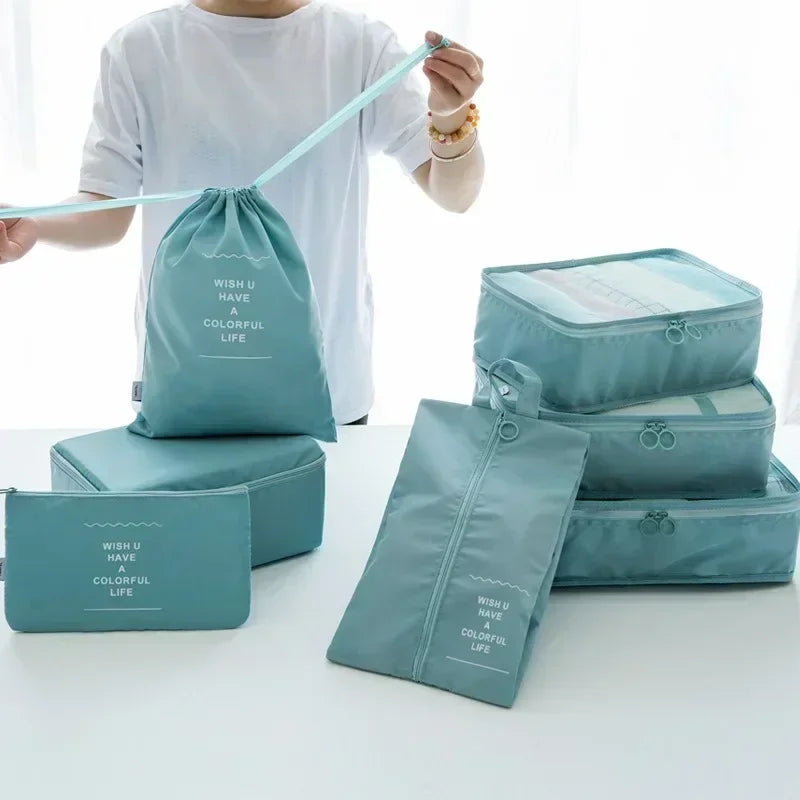 7PCS Set Travel Bag Shoes Clothes Storage Bags Luggage Organizer