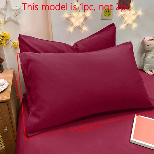1 Piece Of Matte Solid Color Pillowcase, Bedroom Pocket Sealed Soft