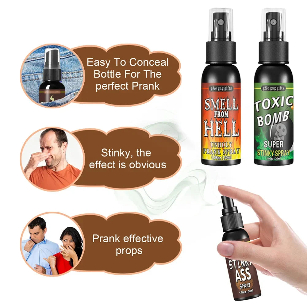 6pcs-1pcs 30ml Halloween Props Liquid Fart Spray Non Toxic Stink Bomb