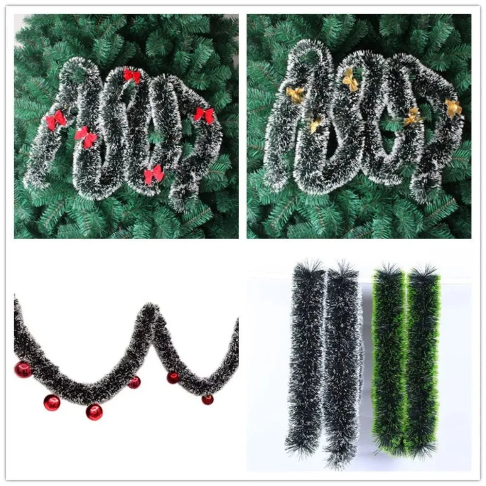 Christmas Tinsel Garland Artificial Christmas Garland With LED Lights