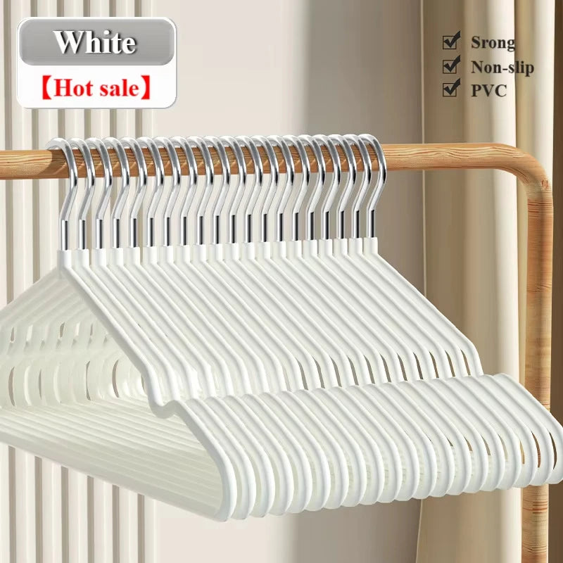 10pcs- Metal Traceless No-slip Clothes Hangers, Durable Strong Clothes