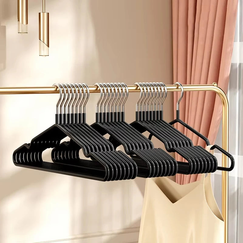 10pcs- Metal Traceless No-slip Clothes Hangers, Durable Strong Clothes