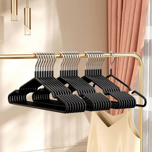 10pcs- Metal Traceless No-slip Clothes Hangers, Durable Strong Clothes