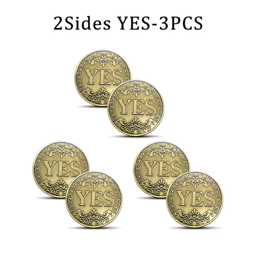 YES NO Decision Coins Magic Coin Collections Good Luck Vintage Antique