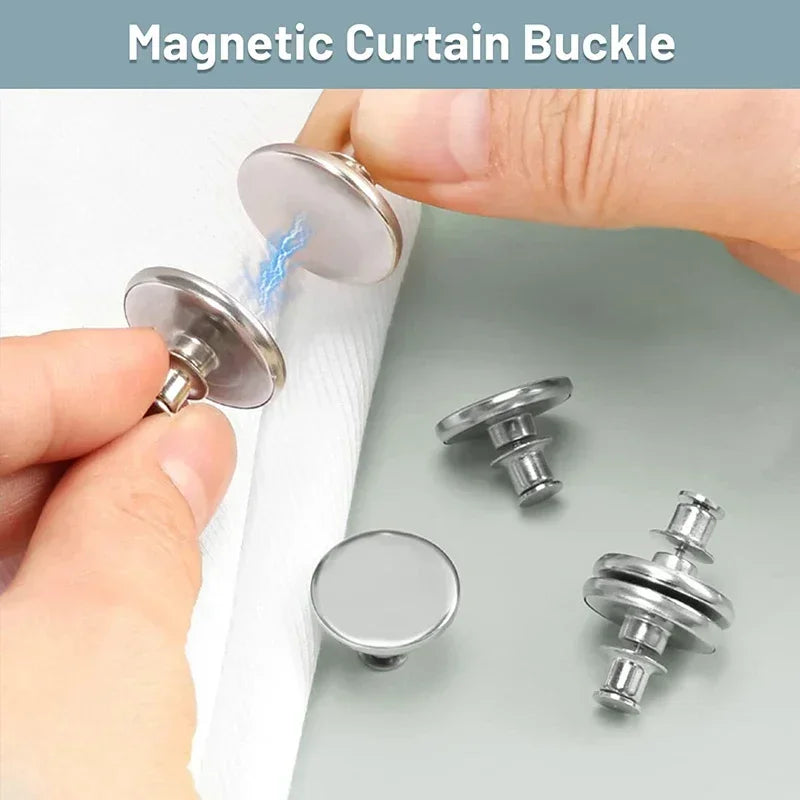 4/8Pairs Curtain Magnetic Button Detachable Curtain Fix Fastener Clip