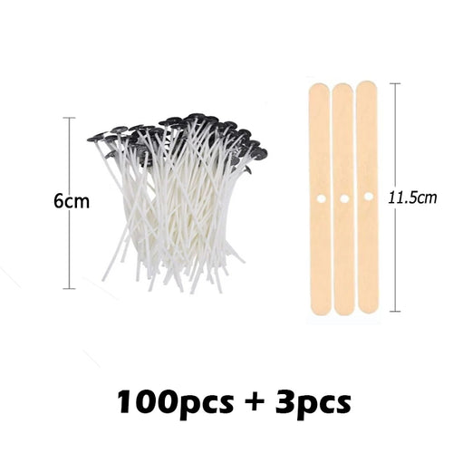 Multiple Sizes Waxed Cotton Thread Candle Wick 100pcs/set Smokeless