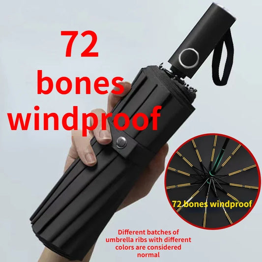 72 Bone Super Strong Windproof Automatic Folding Men Umbrella