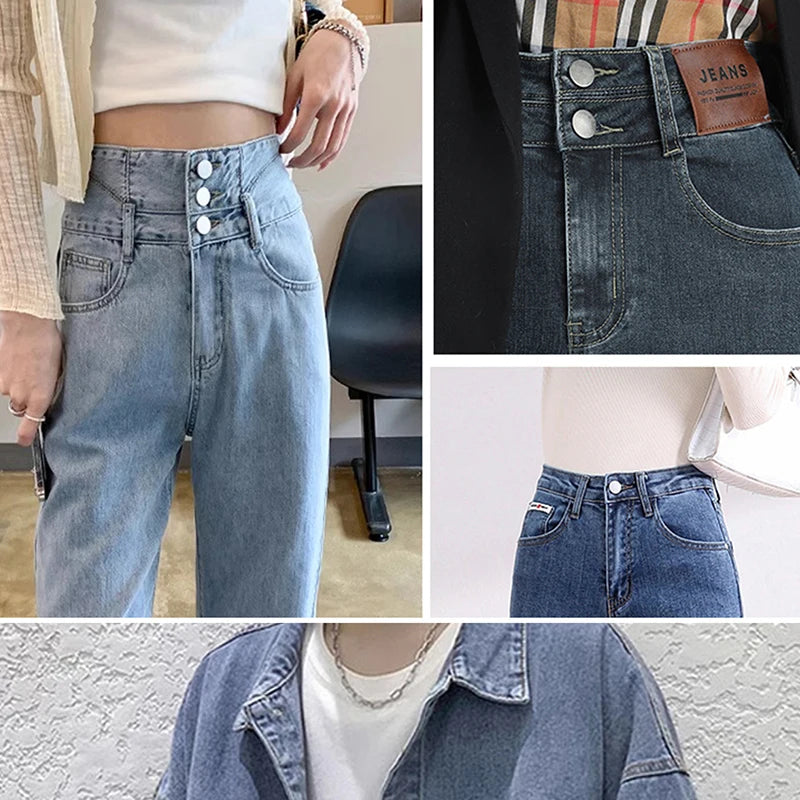 5/10/20pcs jeans button adjustable waist shrinker Nail free metal