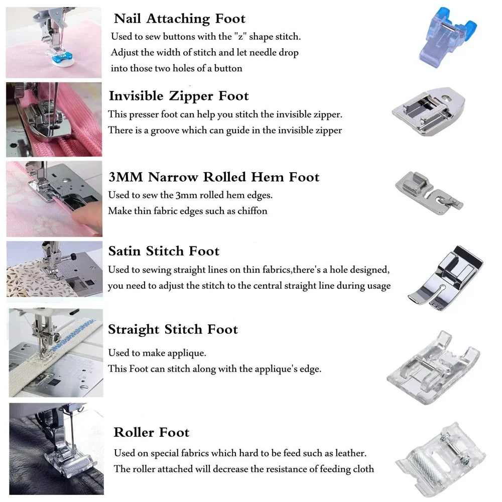 11Pcs Snap-On Presser Feet Kit for Low Shank Sewing Machines -
